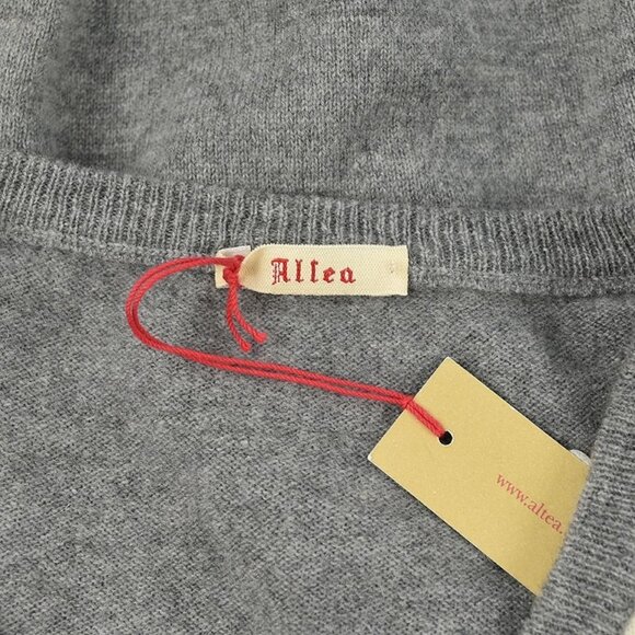 ALTEA Ivory Gray ARGYLE Wool Cashmere Blend V Neck Long Sleeve Sweater XL NWT - Picture 2 of 2